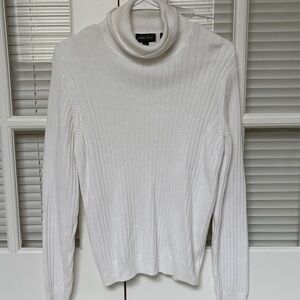 Classic White Turtleneck Sweater